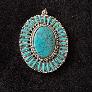 Blue and Silver Pendant Elegant Jewelry Piece